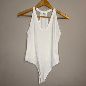 Intimately Free People Ribbed White Tank Bodysuit